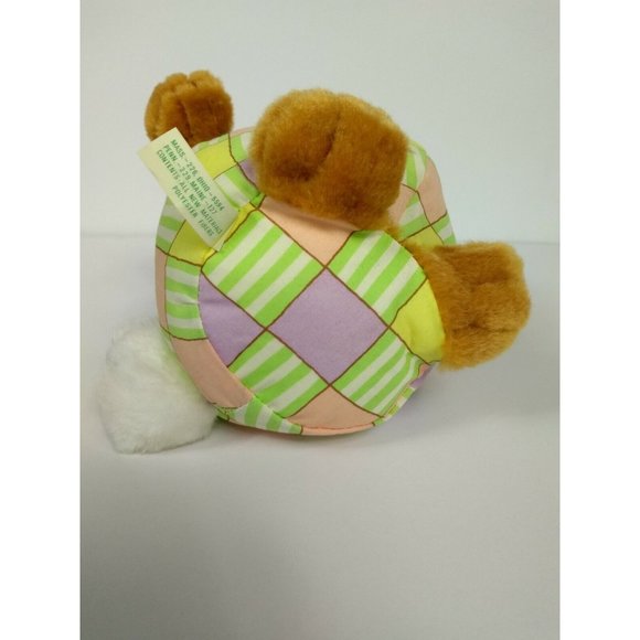 Vintage 1989 Bloomer Bunny Rabbit Plushie Stuffed Animal w/Blank- A Hug For Card - Picture 8 of 11